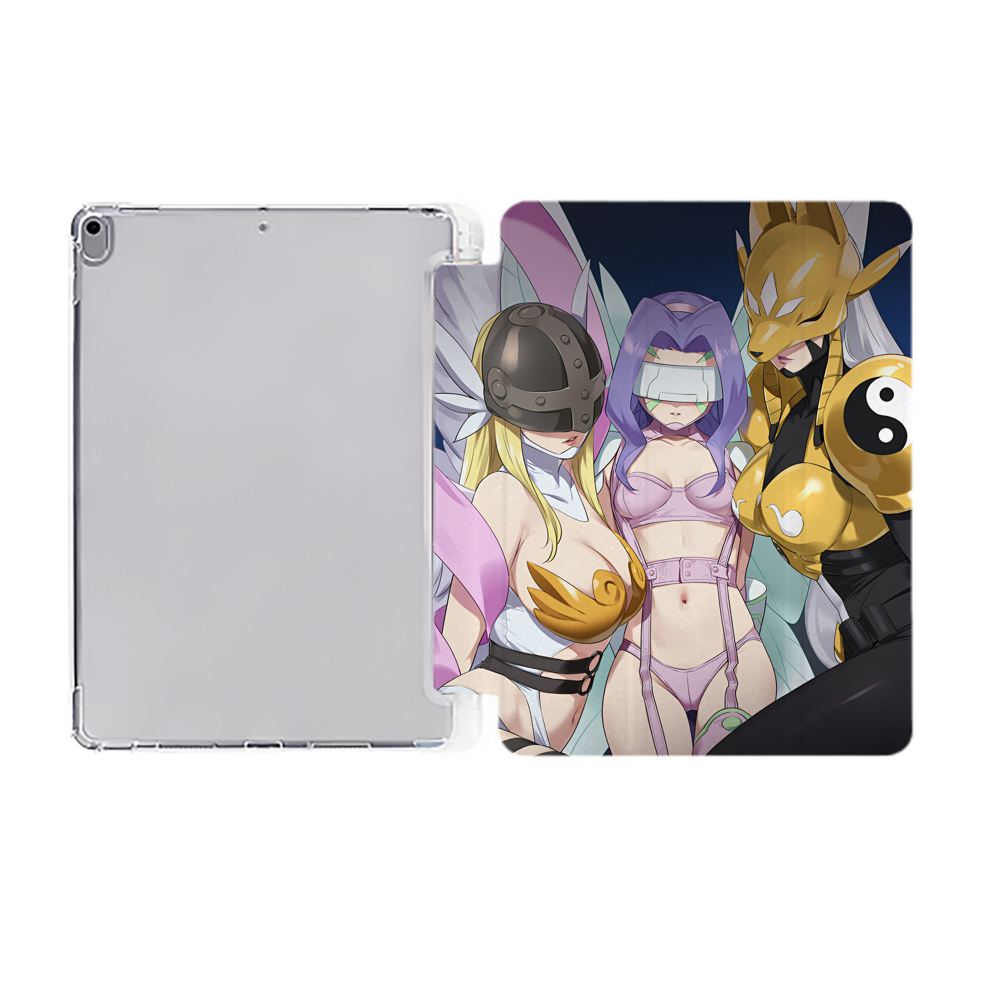 （画像用） Digimon デジタルモンスター/デジモン IPad ケース ペン収納付き 三つ折りスタンド PUレザー×シリコン 対応機種9.5/10.5/10.9インチ